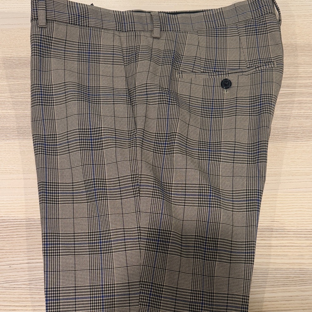 H&M Men's Checkered Dress Pants - Black and Gray